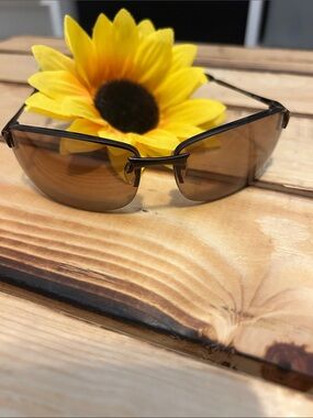 Brown Tinted Rimless Sunglasses